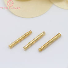 10PCS 2x16MM 24K Champagne Gold Color Plated Brass Round Rods Charms Pendants High Quality Diy Jewelry Accessories 2024 - buy cheap