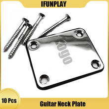 10pcs Electric Guitar Neck Plate Lettering Carved with Screws for ST TL FD Style Electric Guitar Bass Black/Chrome 2024 - buy cheap