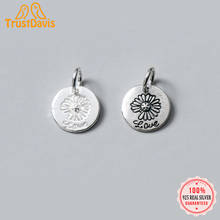 Trustdavis-colgante de Plata de Ley 925 con forma de flor, accesorio hecho a mano con moneda redonda, abalorio de amor, joyería DZ211 2024 - compra barato