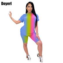 Tie Dye Two Piece Set Summer Outfits for Women 2022 Matching Sets Biker Shorts Sweat Suits Lounge Wear Tracksuits Women Set 2024 - buy cheap