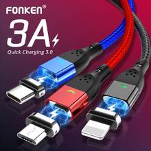 FONKEN Magnetic Cable Micro USB Type C Magnetic Charging Cables Magnetic Charger for iPhone Samsung Huawei Xiaomi Quick Charge 2024 - buy cheap