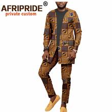 Masculino casual treino africano estampado conjunto de roupas dashiki impresso blusa e calças floral ourfits plus size wear outwear a2016035 2024 - compre barato