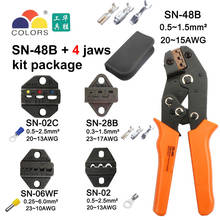 Alicates de crimpado de SN-48B, kit de terminales de tubo/aislado, bolsa, abrazadera eléctrica, herramientas de marca, 7 mandíbulas, para 2,8, 4,8, C3, XH2.54, 3,96, 2510 2024 - compra barato