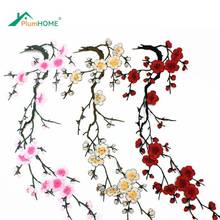 1 PCS Fabric Sticker Iron On Sew On Patch Plum Blossom Flower Applique Clothing Embroidery Patch Craft Sewing Repair Embroidered 2024 - buy cheap