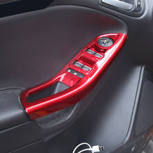 Panel de elevador de ventana interior de coche, pegatina embellecedora de modificación, de fibra de carbono, color rojo pintado, para Ford Focus 3, 4, Mk3, Mk4, 2012- 2016, 2017, 2018 2024 - compra barato