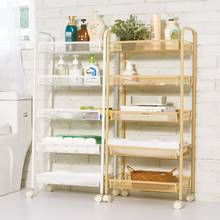 Household Storage Slit Movable Trolley White Living Room Shelf Kitchen Vegetable Basket Trolley With Wheels 2024 - buy cheap
