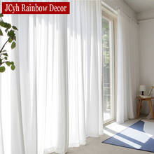 High Quality White Semi Crushed Sheer Curtains For Living Room Window Solid Color Long Tulle Bedroom Curtain Voile Party Drapes 2024 - buy cheap