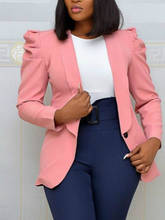 Women Blazer Office Ladies Elegant Outwear Long Sleeve Work Wear Classy Female Pink Suit African Modest Big Size Autumn Fashion 2024 - buy cheap