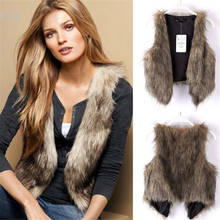 Female Faux Fur Vest Women Sleeveless Vest Outerwear Multi-size Short Waistcoat Autumn Winter 2024 - buy cheap