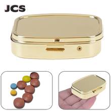 Portable Silver Metal Rectangle Round Pill Box Drug Holder Medicine Tablet Capsule Box Container Storage Travel 2024 - buy cheap