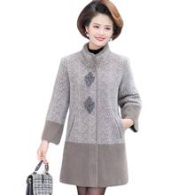 High Quality 2022 Women's Autumn Winter Imitation Fur Clothing Mink Outwear Ladies Mid-length Middle Elderly Fleece Woolen Coat 2024 - buy cheap