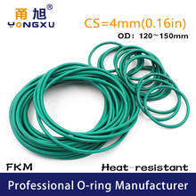 Green FKM Rubber fluororubber O-ring Seals CS4mm OD120/125/130/135/140/145/150*4mm ORing Seal Gasket Rings Sealing Washer 2024 - buy cheap