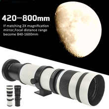 Lente de foco manual para câmera digital, telescópio branco para lentes de 420-800mm com zoom 2024 - compre barato