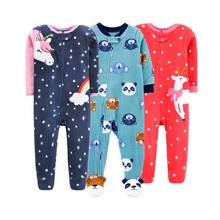 Newborn Baby Boy Autumn-winter Fleece Climbing Clothes 3-12M Kids Footed Pajamas Long Sleeved Infant Girls Cartoon Clothing 2024 - купить недорого