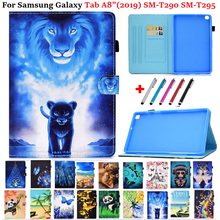 Funda de tableta para Samsung Galaxy Tab A 8, 2019 SM-T290, SM-T295, Kawaii, Panda, gato, soporte, 2019 2024 - compra barato