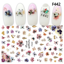 Elegante florais unhas arte manicure volta cola decalque decorações design etiqueta do prego para unhas dicas beleza 2024 - compre barato