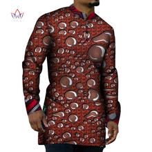 African Clothes Men Long Sleeve Patchwork Shirts Bazin Riche African Design Clothing Casual 100% Cotton Mens Top Shirts WYN672 2024 - buy cheap