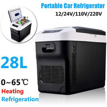 28L Mini Fridges 12/24V Car Home Dual Use Refrigerator Protable Drinks Cooler Heater for  Food Drink 110/220V Outdoor Picnic 2024 - buy cheap