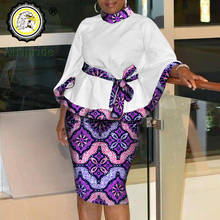 Conjunto de roupa africana tradicional dashiki, camisa estampada e saia ancara 2 peças traje tribais afriorgulho s2026009 2024 - compre barato