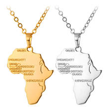 Collare Africa Pendant Rose Gold/Black/Gold/Silver Color Wholesale Hippie Necklace Women Men African Map Jewelry P837 2024 - buy cheap