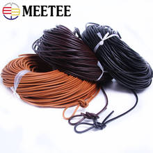 5Meters Meetee 1-10mm Round Genuine Leather Braided Cord for Bracelet Handmade Thread String Rope For DIY Jewelry Making Supply 2024 - buy cheap