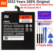 Xiaomi-batería Original para teléfono móvil, paquete de repuesto, BM35, para Xiaomi MI 4C, Mi 4 4S, MI 5S Plus, BM36, BM37, BM38, BM32 2024 - compra barato