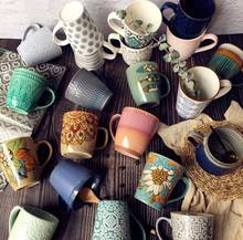 Retro Creative Ceramic Art Cup Nordic Ins Personality Coffee Cup Home Large Capacity Breakfast Milk Mug Handgrip kawaii mug 2024 - buy cheap