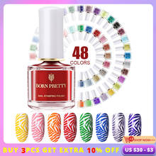 BORN PRETTY 7ml 48 Colors Nail Stamping Polish Nail Art Varnish with Peel Off Nail Latex Black White Colorful Stamp Polish 2024 - buy cheap