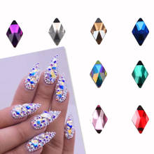 Strass de cristal ab com glitter para unhas, decorações para arte em unhas, com brilho, diamante preto e chama 3d, 10 peças 2024 - compre barato