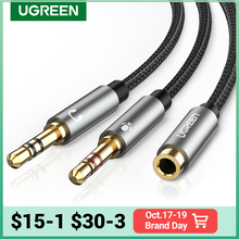 UGREEN Headphone Splitter for Computer 3.5mm Female to 2 Dual 3.5mm Male Mic AUX Audio Y Splitter Cable Headset to PC Adapter 2024 - купить недорого