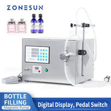 ZONESUN-máquina de Llenado de líquidos semi-atuo, bomba magnética para bebidas, Perfume, aceite esencial Mineral, zumo, agua, botella de relleno 2024 - compra barato