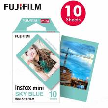 Fujifilm-filme instantâneo para câmera instax mini 8, 10 folhas de papel de foto com borda azul, para câmeras instantâneas 70, 50s, 7s, 90, 25, compartilhar esp2, lomo 2024 - compre barato