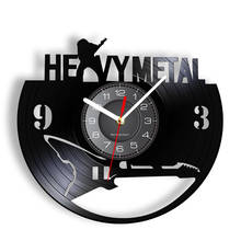 Heavy Metal-Reloj de pared Rock N Roll, moderno, con disco de vinilo, Banda Musical 3D, hecho a mano, regalo para amantes de la música 2024 - compra barato