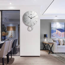 Reloj de pared de Metal de lujo, mecanismo de diseño moderno, péndulo silencioso, Simple, para sala de estar, Duvar, Saati, decoración del hogar DG50WC 2024 - compra barato