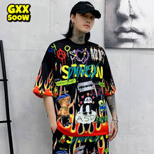 Camiseta harajuku com estampa grafiti, camiseta engraçada da moda para homens e mulheres, primavera 2020, hip hop, camisetas wg856 2024 - compre barato