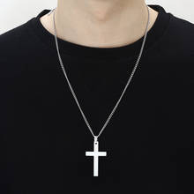 Stainless Steel Silver Cross Necklace Women Men Religion Beleivers Pendant Necklace Charms Jewelry 2024 - buy cheap