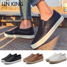 New Spring Autumn Pu Leather Men Casual Shoes Solid Slip On Flats Sneakers Comfortable Man Loafers Non Slip Lazy Shoes For Male 2024 - buy cheap