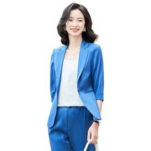 2020 Spring Fall Formal Women Business Suits Half Sleeve Ladies Office Work Wear Professional Blazers Set Pantsuits Pants Suits 2024 - buy cheap