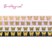BRISTLEGRASS 50 100 Yard by Roll 5/8" 15mm Butterfly Foil Print Fold Over Elastics FOE Spandex Band Hair Tie Headband DIY Sewing 2024 - buy cheap