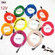 2.3mm Flexible EL Wire lamps Rope Tube EL Wire round Neon car Lights Dance Party Car Decor Light LED Strip With DC12V Driver 2024 - buy cheap