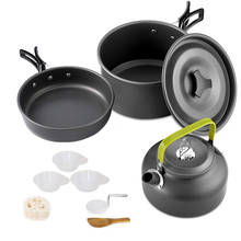 Camping Cookware Set Aluminum Nonstick Portable Outdoor Pots Set Outdoor Tableware Pan Frying Pan Kettle for Hiking BBQ Picnic