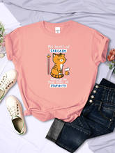 Camisetas con estampado de dibujos animados de gato sarcasmo para mujer, camisetas de cuello redondo a la moda, ropa holgada de calidad, Tops transpirables de verano para mujer 2024 - compra barato