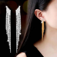 LEEKER Vintage 7.5cm Long Tassel Drop Earrings For Women Gold Color Dangle Earring Wedding Accessories Jewelry 039 LK2 2024 - buy cheap