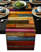 Placas de madeira coloridas, corredor de mesa retrô rústico, para decoração de sala de jantar, casamento, natal, festa 2024 - compre barato