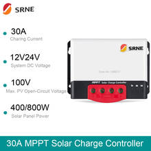 Controlador de carga Solar MPPT 30A, 12V 24V automático para baterías de litio, cargador regulador PV con BT-2, RM-6 LCD 2024 - compra barato