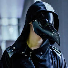 Carnaval halloween estilo gótico do punk corvo reaper máscaras pretas praga palhaço bico máscara fantasia diabo cosplay festa assustador rosto cobrir 2024 - compre barato