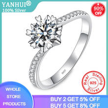 YANHUI Real Tibetan Silver S925 Forever Love Heart Claw Inlay 2ct Zirconia Diamond Finger Ring Original Design Jewelry Gift R281 2024 - buy cheap