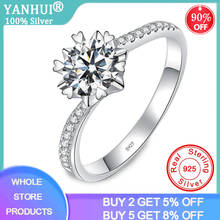 YANHUI-Anillo de plata de primera ley con forma de corazón, sortija, plata esterlina 925, Circonia cúbica, Zirconia, circonita, zirconita, 2 quilates, diseño Original, R281 2024 - compra barato