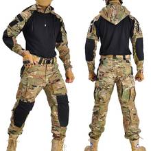 Trajes militares tácticos con almohadillas, camisa y pantalón de camuflaje, ropa de entrenamiento de combate del Ejército, Tops CS, 13 bolsillos 2024 - compra barato