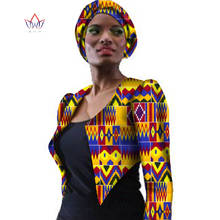 Ropa africana para mujer OutfitsTrech, abrigo con estampado africano de Bazin, chaqueta Dashiki de talla grande, prendas de vestir WY057 2024 - compra barato